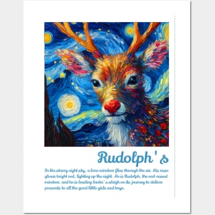 Rudolph in starry night Posters and Art